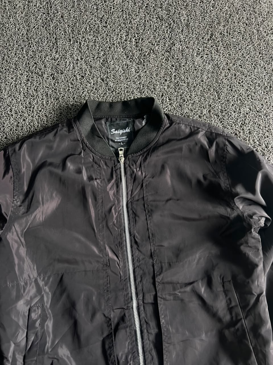 Classic Black Lightweight Bomber Jacket