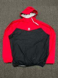 Vintage Annmah Red & Black Half-Zip Hooded Windbreaker Jacket