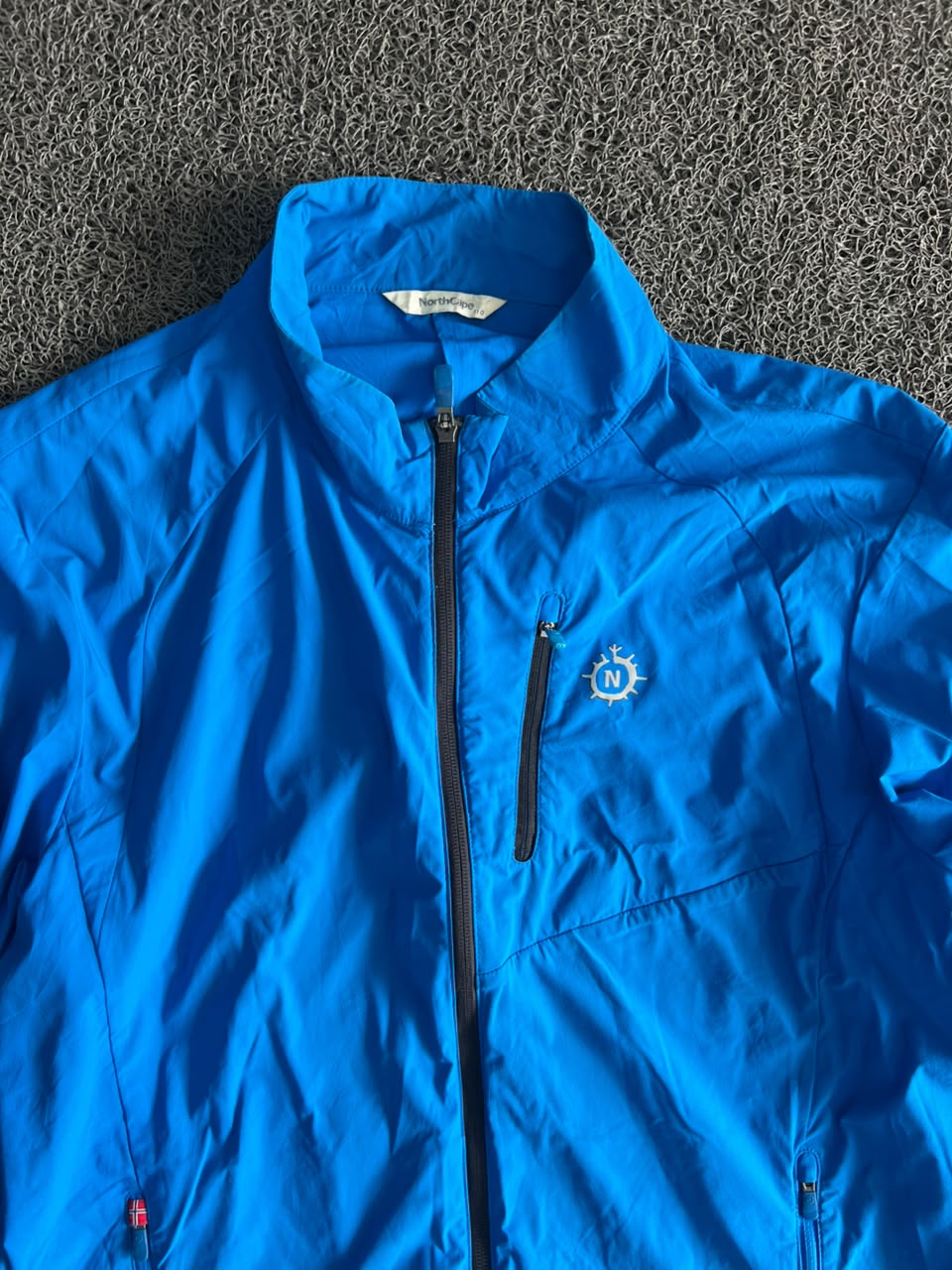 Vintage Blue Lightweight Zip Windbreaker Jacket