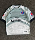 Nike Paris Saint-Germain 2003–04 Away Jersey – Ronaldinho #21 | White/Grey | Five Sleeve Football Jersey