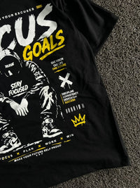 Black “Focus on Your Goals” Motivational Graphic T-Shirt