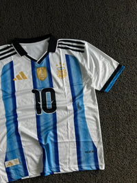 Argentina 2024 Anniversary Edition Messi #10 Jersey - Five Sleeve - White/Blue