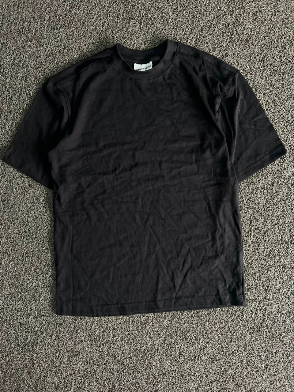 Saint Louis Plain Black Crew Neck T-Shirt