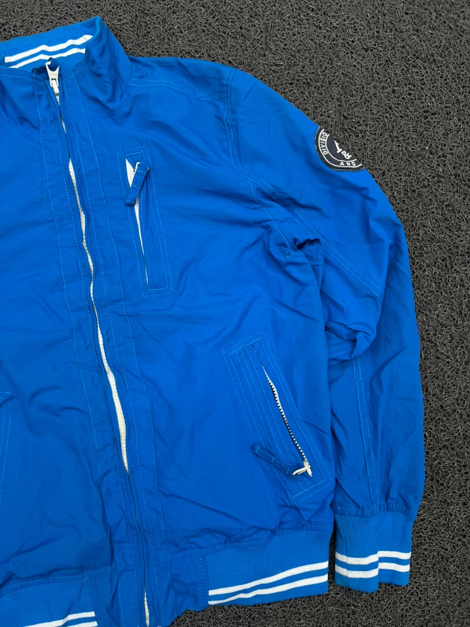Blue Athletic Full Zip Windbreaker Jacket