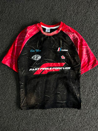FFW Fast Feels Forever Racing Graphic T-Shirt – Black & Red Raglan Five Sleev