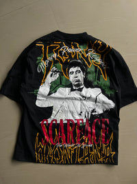 Vintage Scarface Tony Montana Graphic Oversized Black T-Shirt