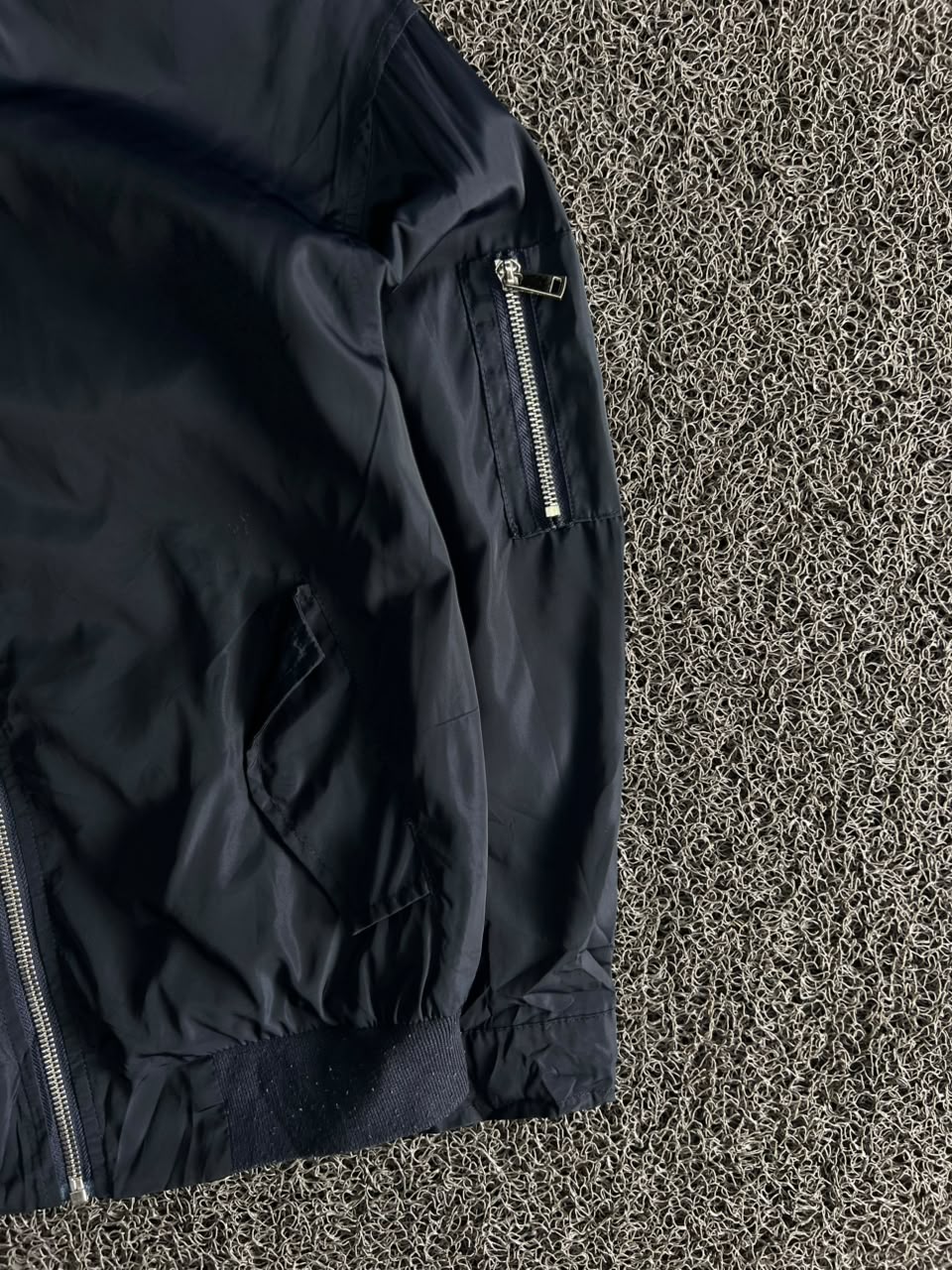 Vintage Black MA-1 Bomber Jacket – Full Zip Utility Style