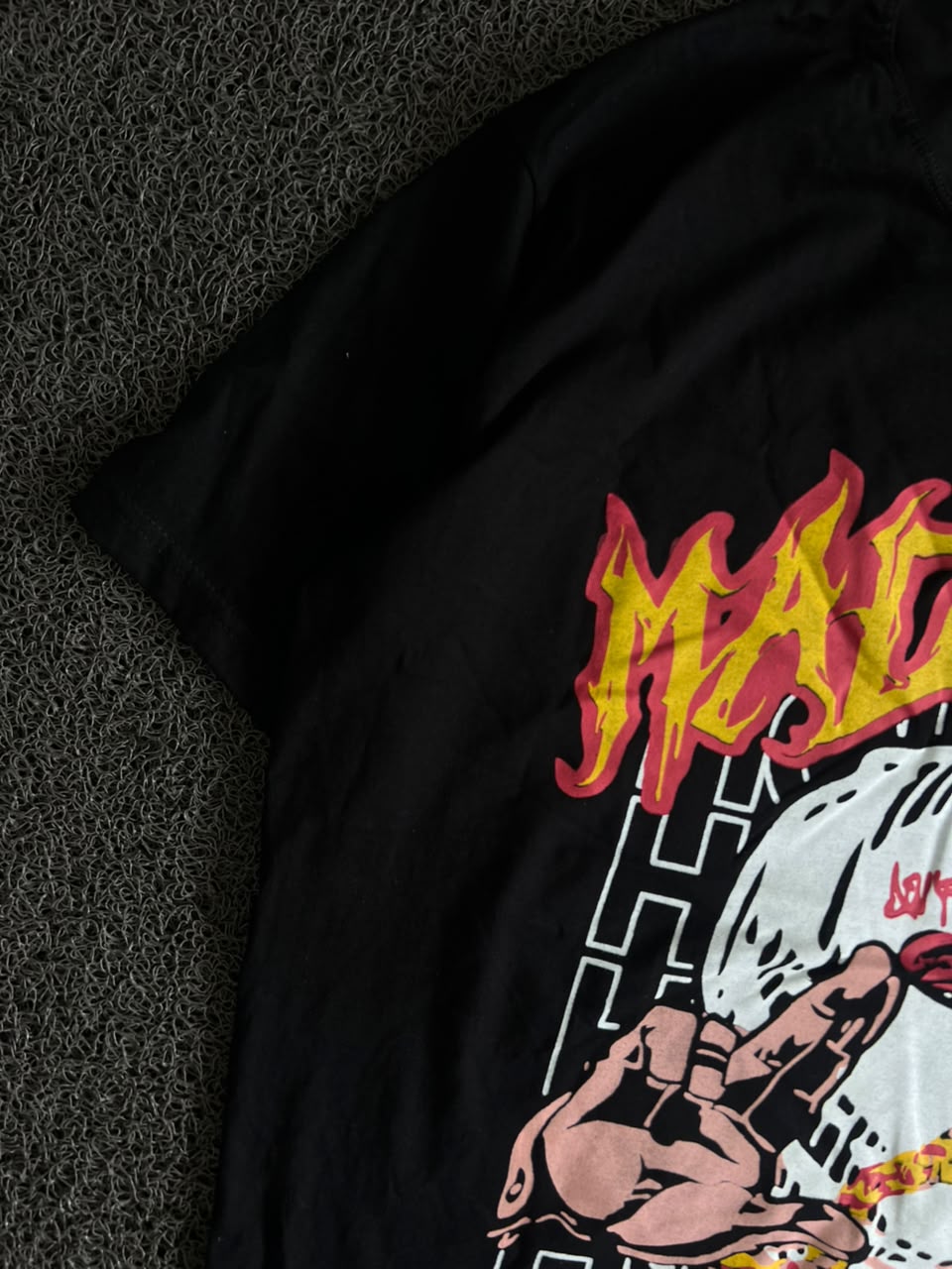 Madness Horror Graphic Oversized Black T-Shirt