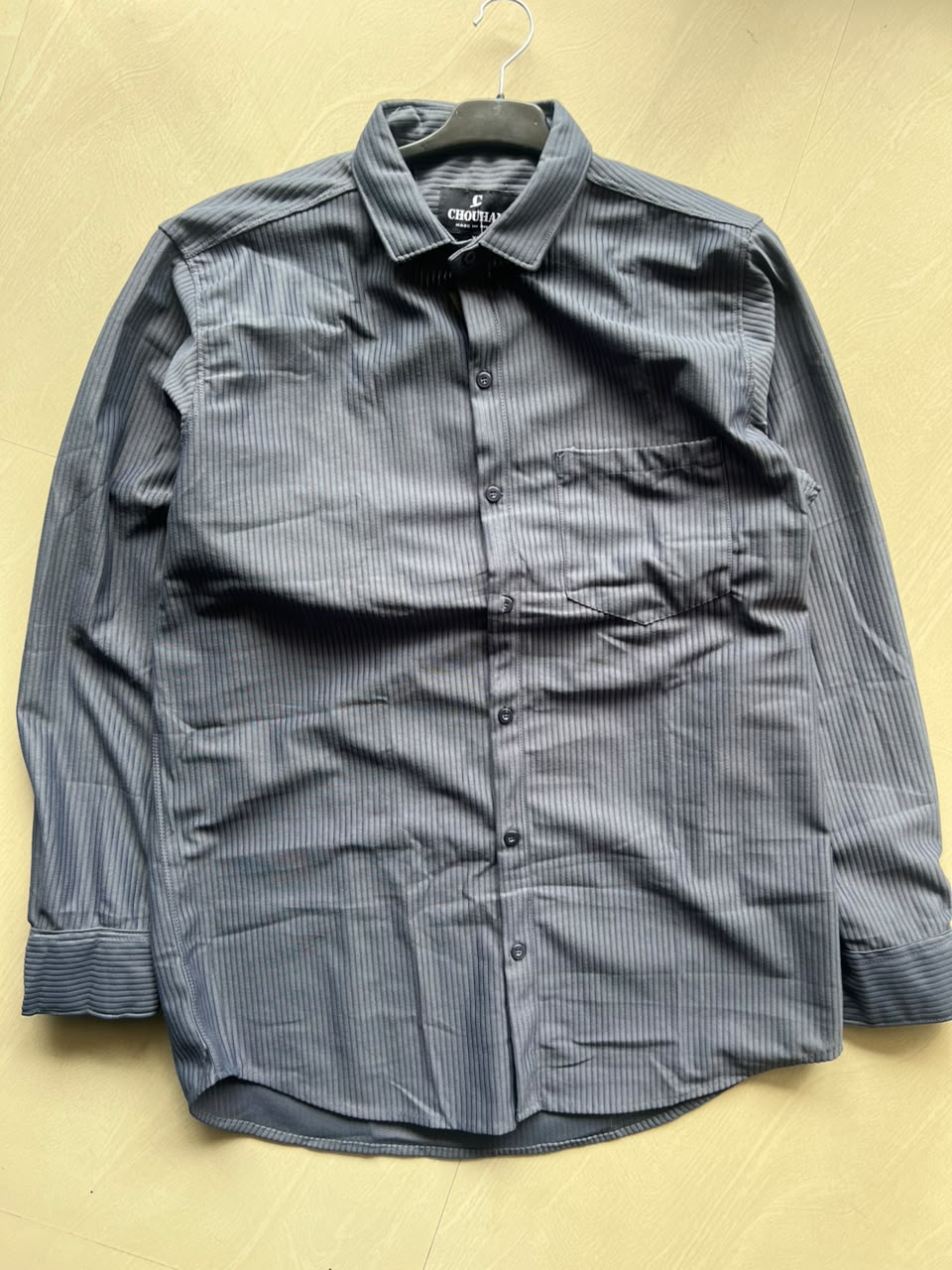 Men's Ribbed Textured Full Sleeve Casual Shirt