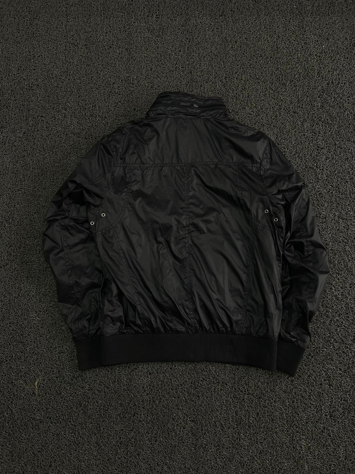 Black Lightweight Windbreaker Jacket with Pink Contrast Zippers