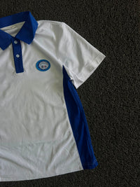 White & Blue Contrast Collar Polo T-Shirt