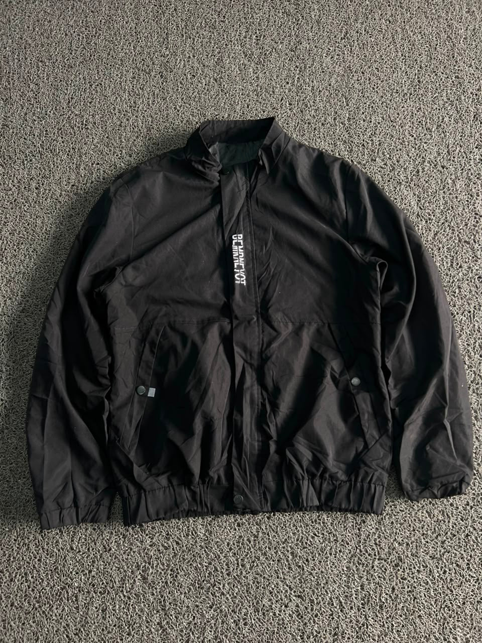 Black Utility Windbreaker Jacket