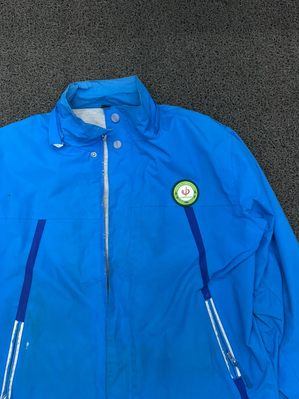 Men's Electric Blue Lightweight Windbreaker Jacket – Full Zip Outdoor Waterproof Coat ⚠️ No Zip