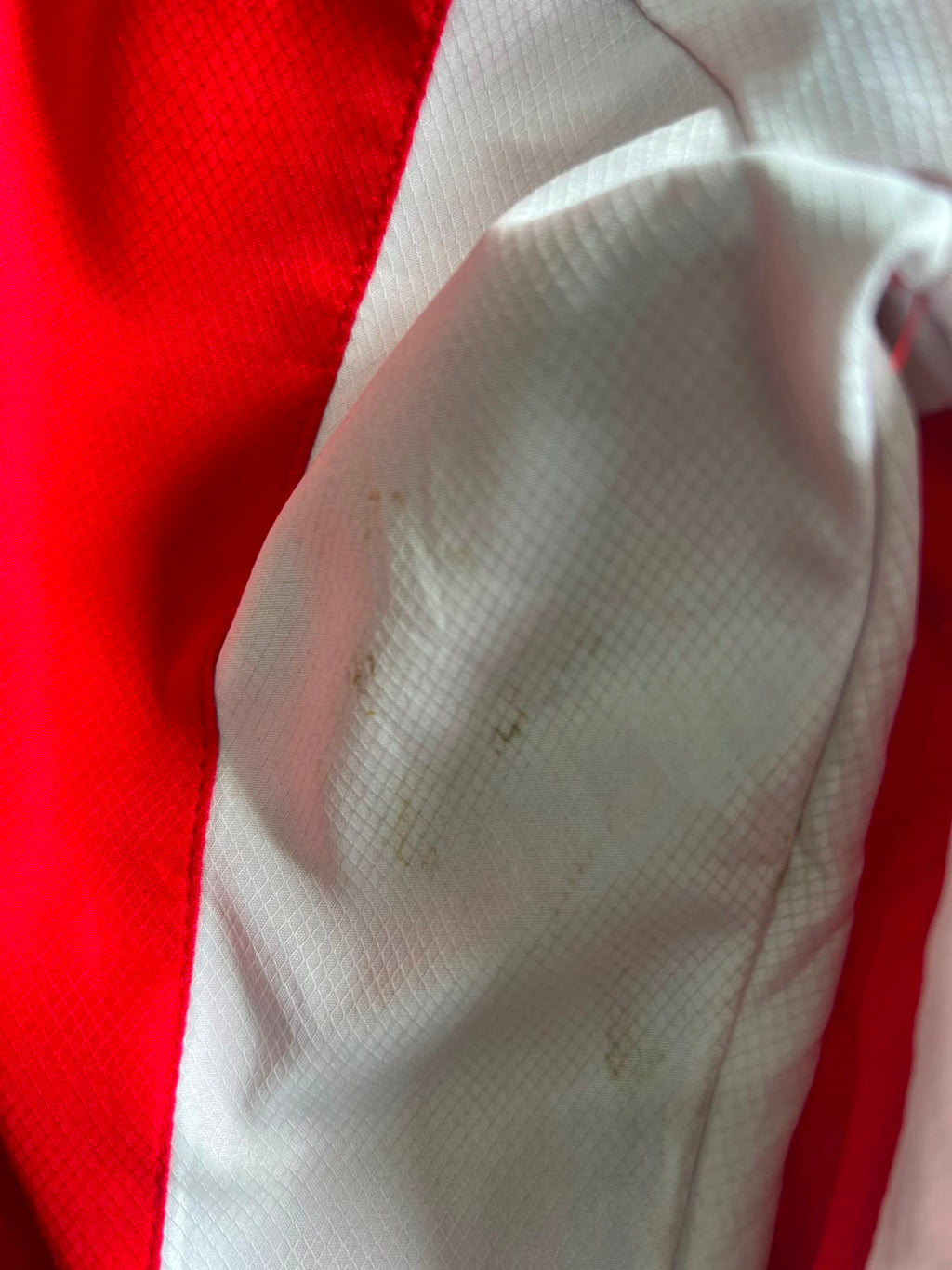 Phoenix Hill Red & White Full-Zip Track Jacket – Lightweight Sports Windbreaker ⚠️  Minor Marks