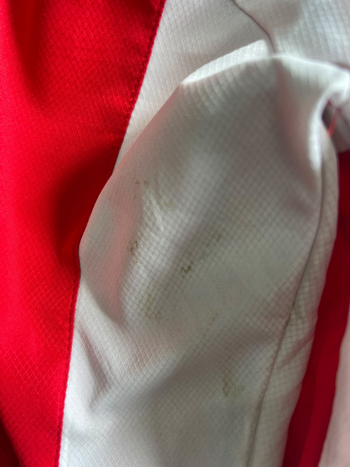 Phoenix Hill Red & White Full-Zip Track Jacket – Lightweight Sports Windbreaker ⚠️  Minor Marks