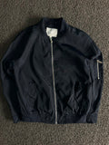 Vintage Black MA-1 Bomber Jacket – Full Zip Utility Style