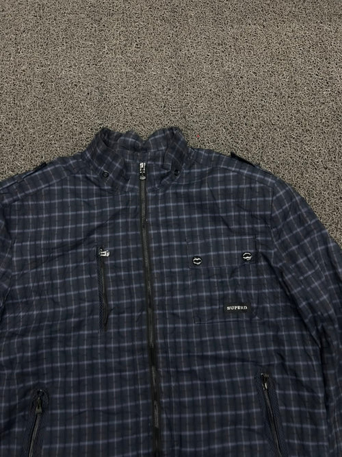 Super D Check Zip-Up Bomber Jacket