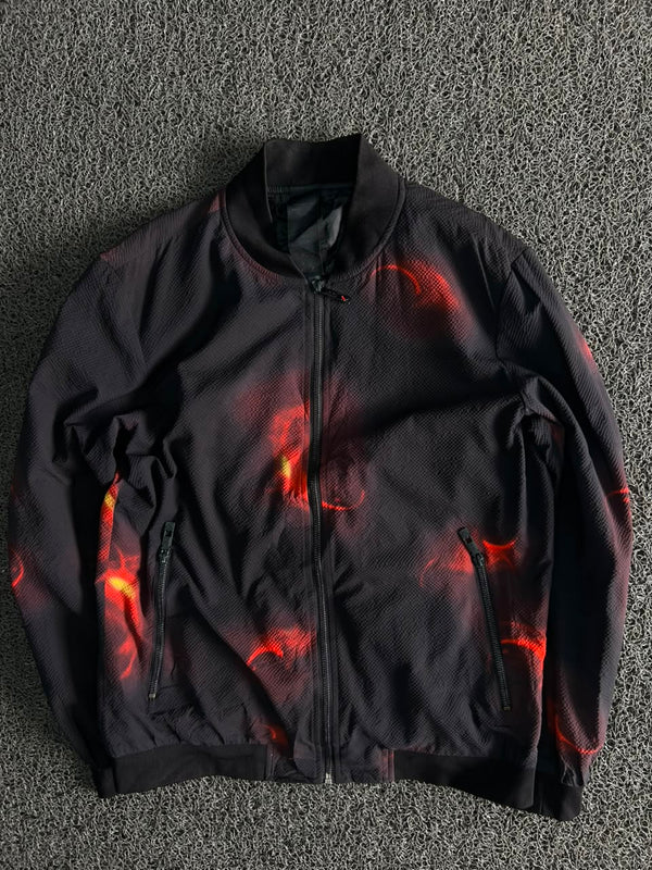 Ember Print Bomber Jacket – Premium Textured Zip-Up