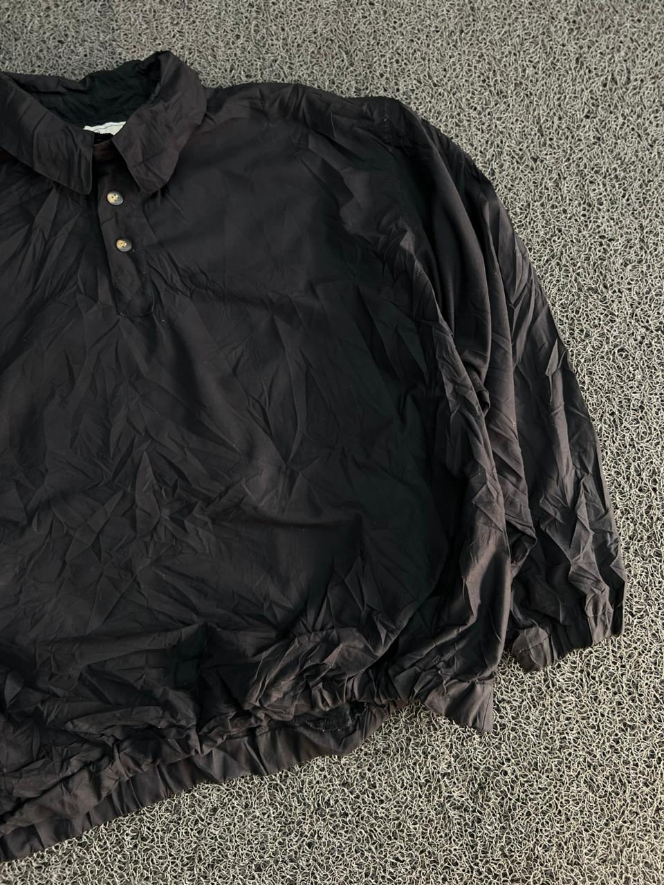 Thrifted Classic Black Lightweight Windbreaker Jacket