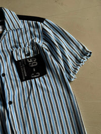 Men's Casual Striped Short Sleeve Button-Up Shirt