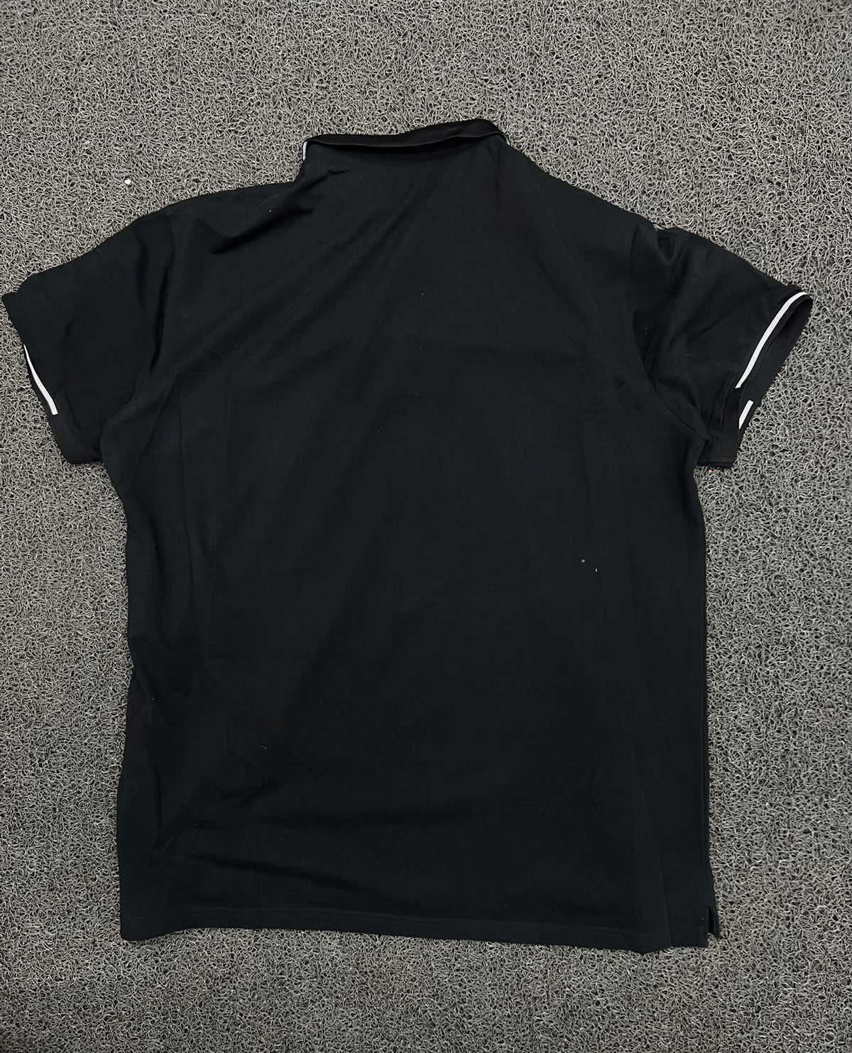 Black Contrast Trim Polo T-Shirt with Logo