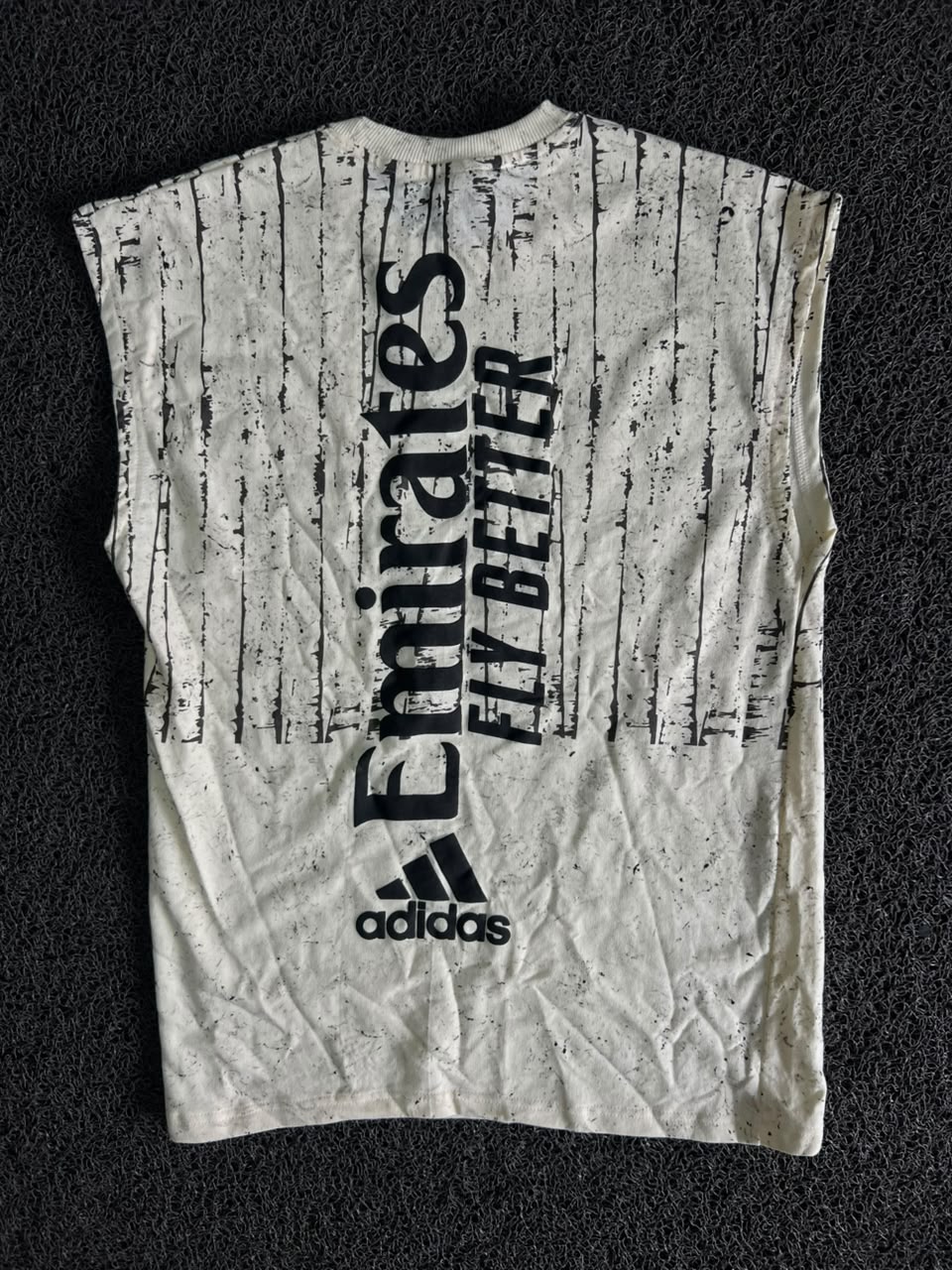 Adidas Real Madrid Sleeveless Football Tshirt – White Graphic Print Training T-Shirt | Fly Emirates
