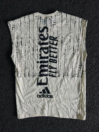 Adidas Real Madrid Sleeveless Football Tshirt – White Graphic Print Training T-Shirt | Fly Emirates