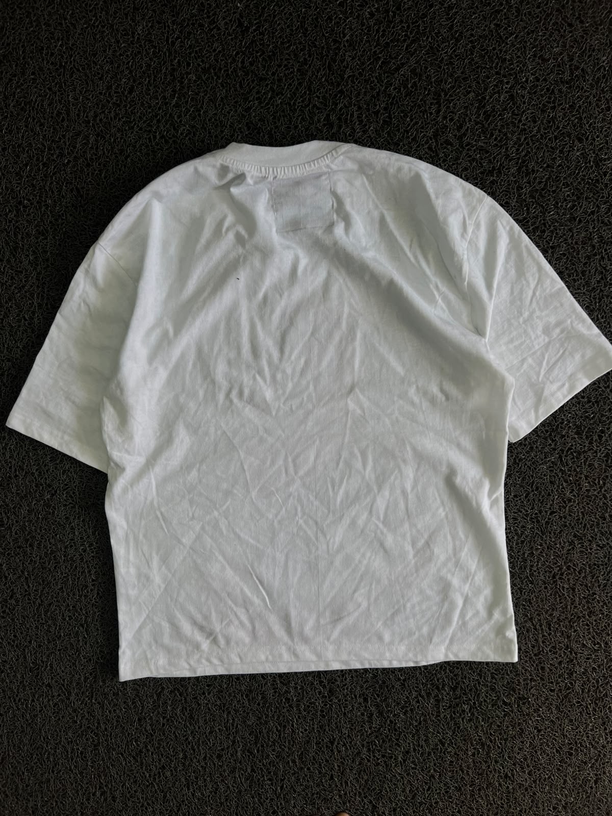 White Graphic Print Oversized T-Shirt with Gothic Face Design