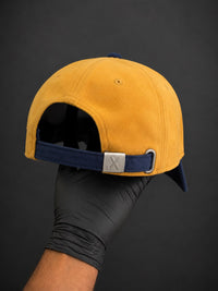 Mustard Yellow & Navy Blue Embroidered Baseball Cap