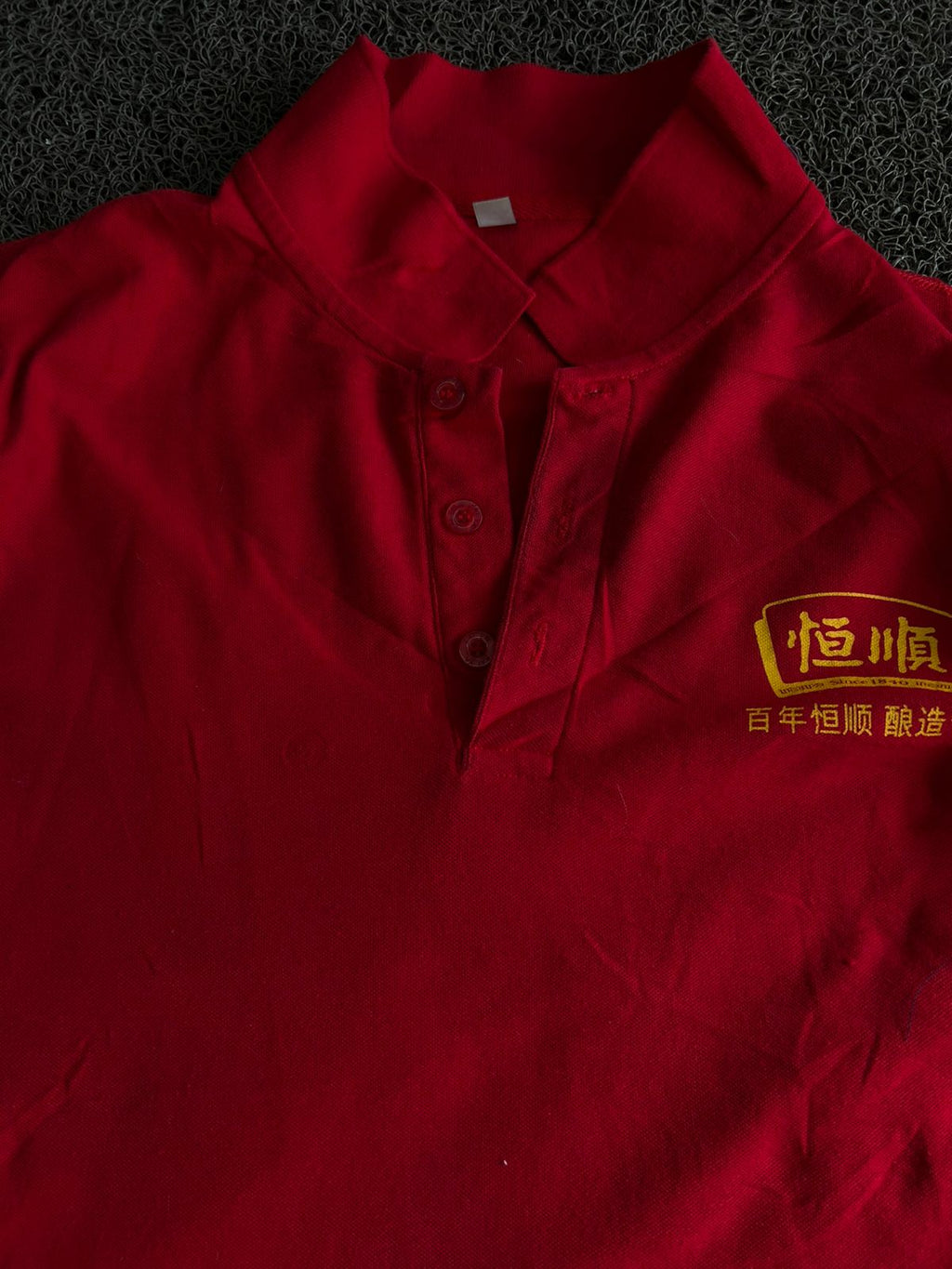 Red Embroidered Logo Polo TShirt