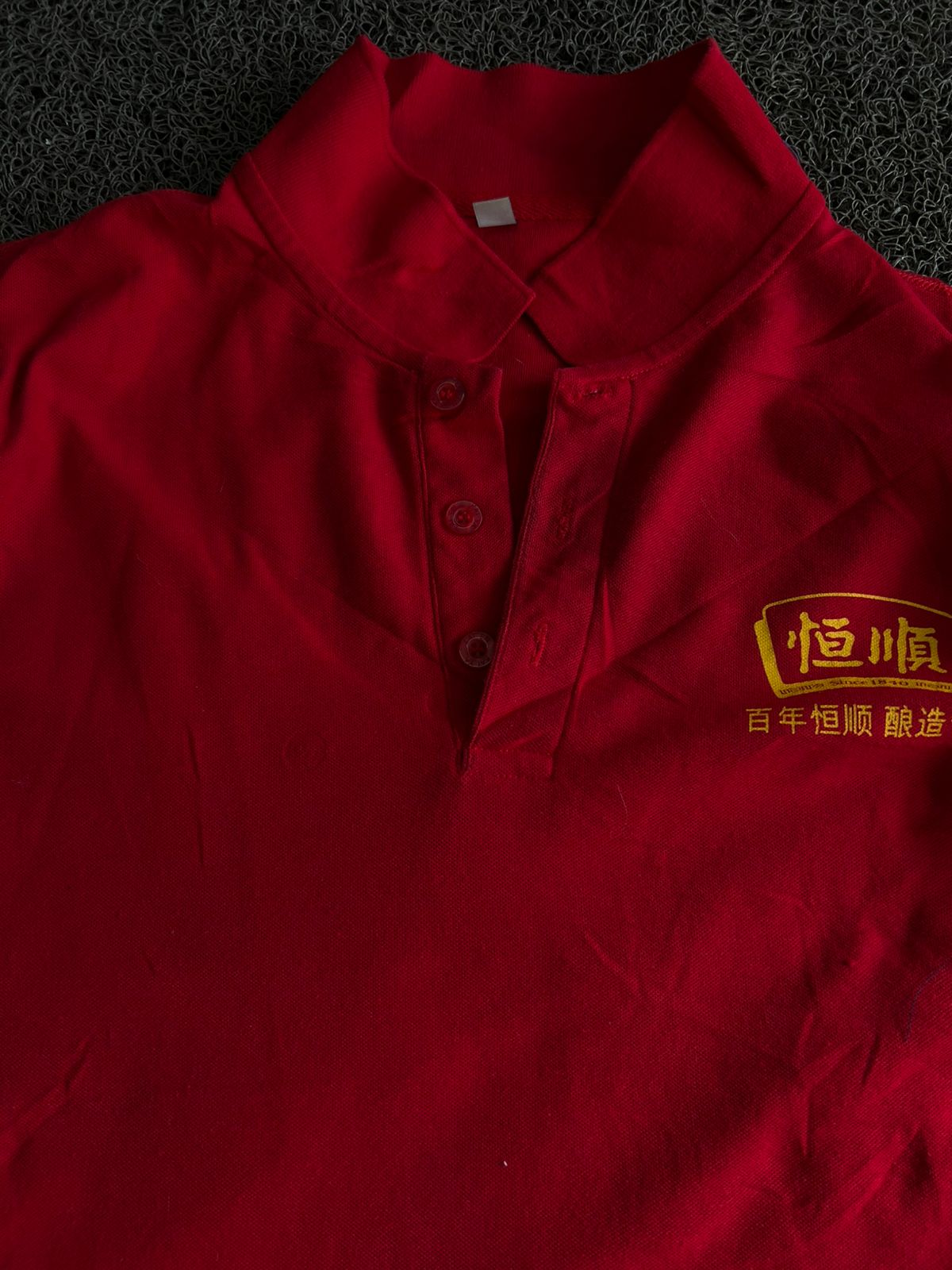 Red Embroidered Logo Polo TShirt