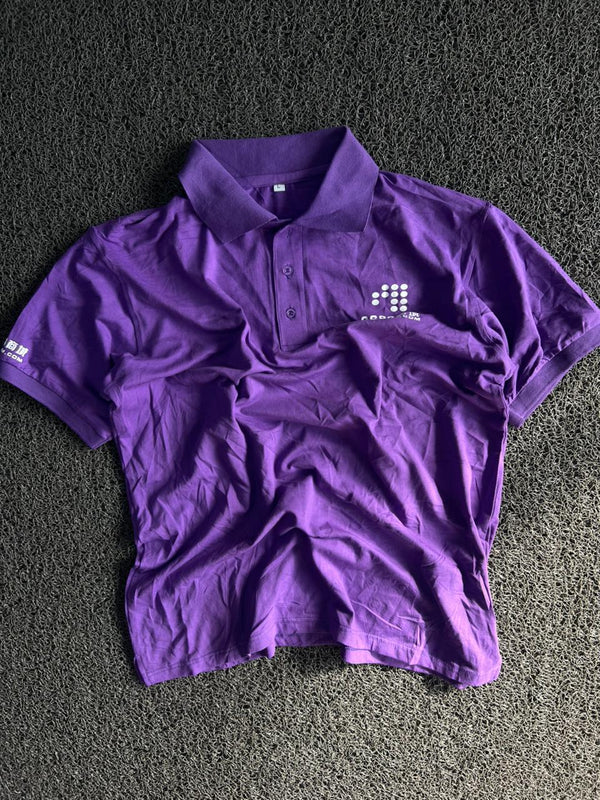 Purple Logo Embroidered Polo T-Shirt