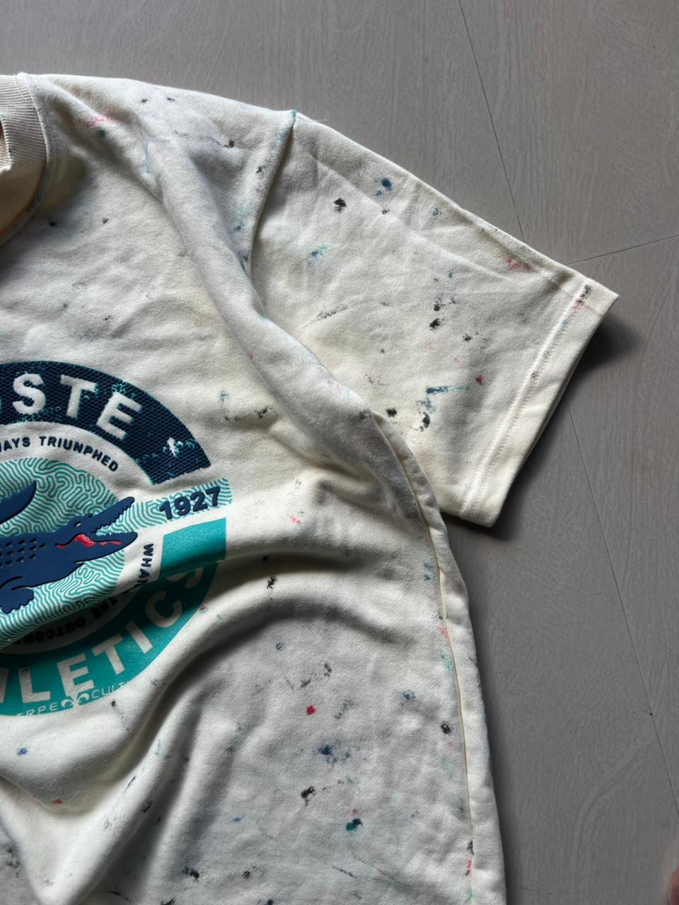 Lacoste Athletics Paint Splatter Graphic T-Shirt – Off White