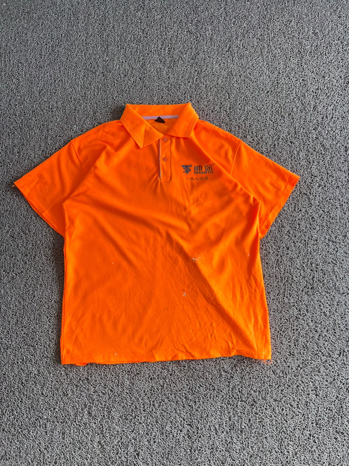 Bright Orange ShuaiTu Polo T-Shirt ⚠️ Small Stains