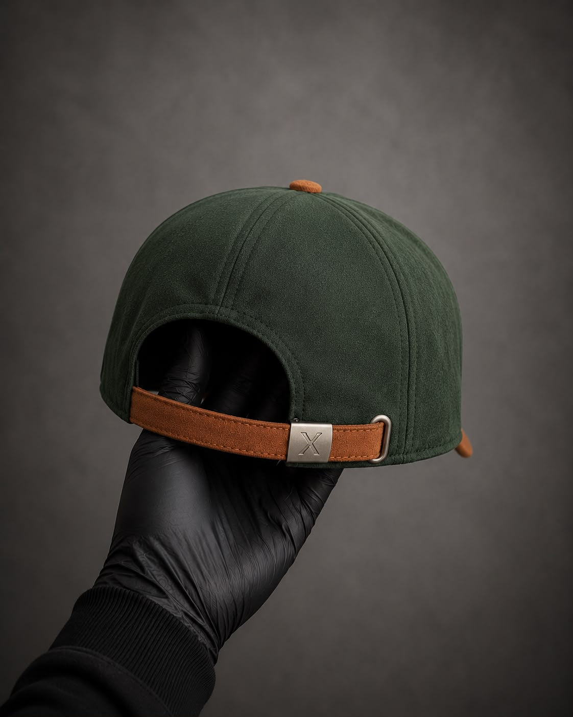 Puma Dark Green & Brown Leather-Style Trucker Cap