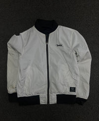 Reversible Black & White Bomber Jacket – Dual-Sided Zip-Up Jacket ⚠️ Small Stains