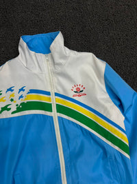 Vintage Blue & White Retro Track Jacket
