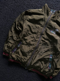 Vintage Windbreaker Jacket with Plaid Trim – Thriftwear