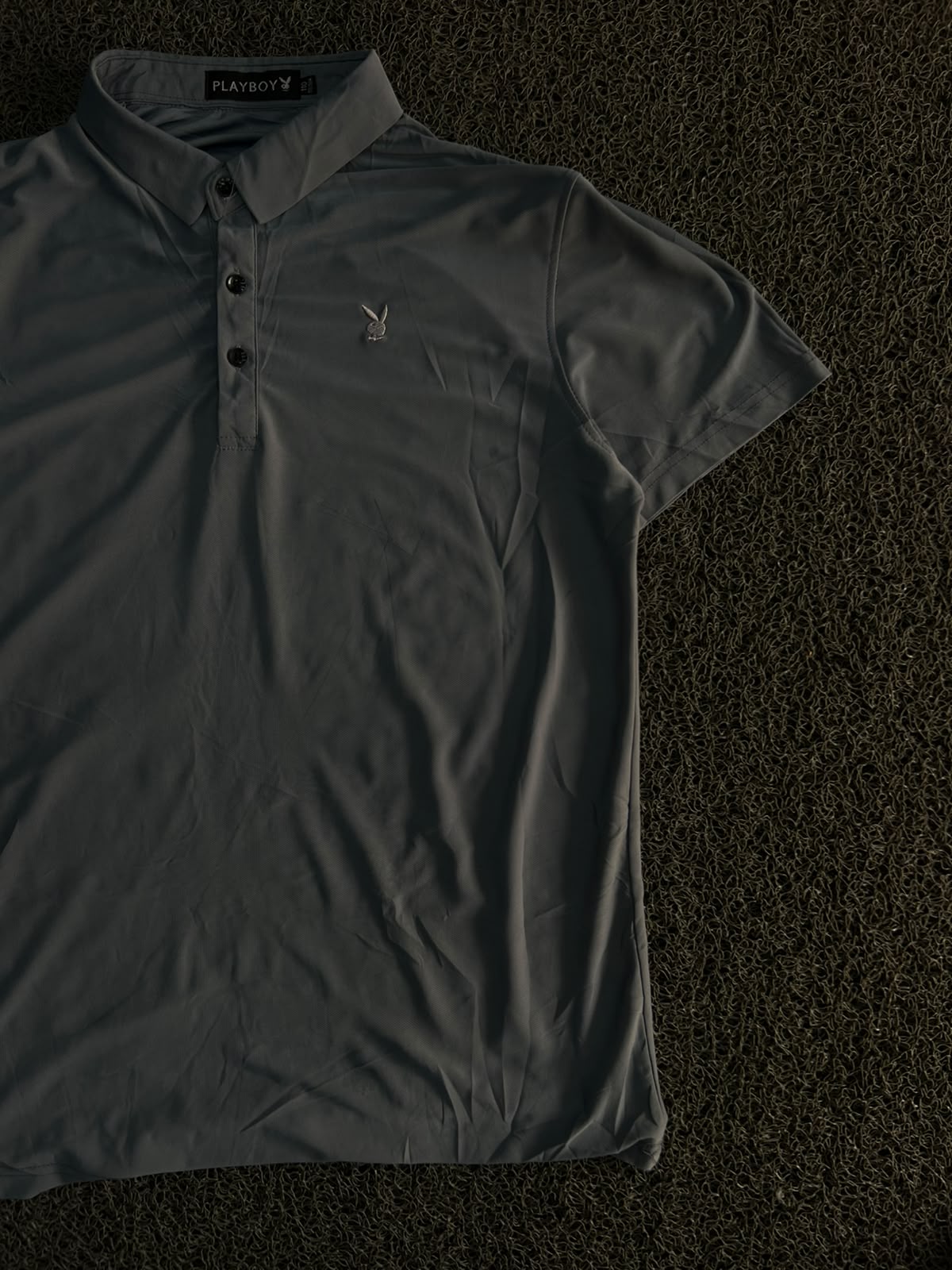 Playboy Polo T-Shirt with Button Placket & Embroidered Logo