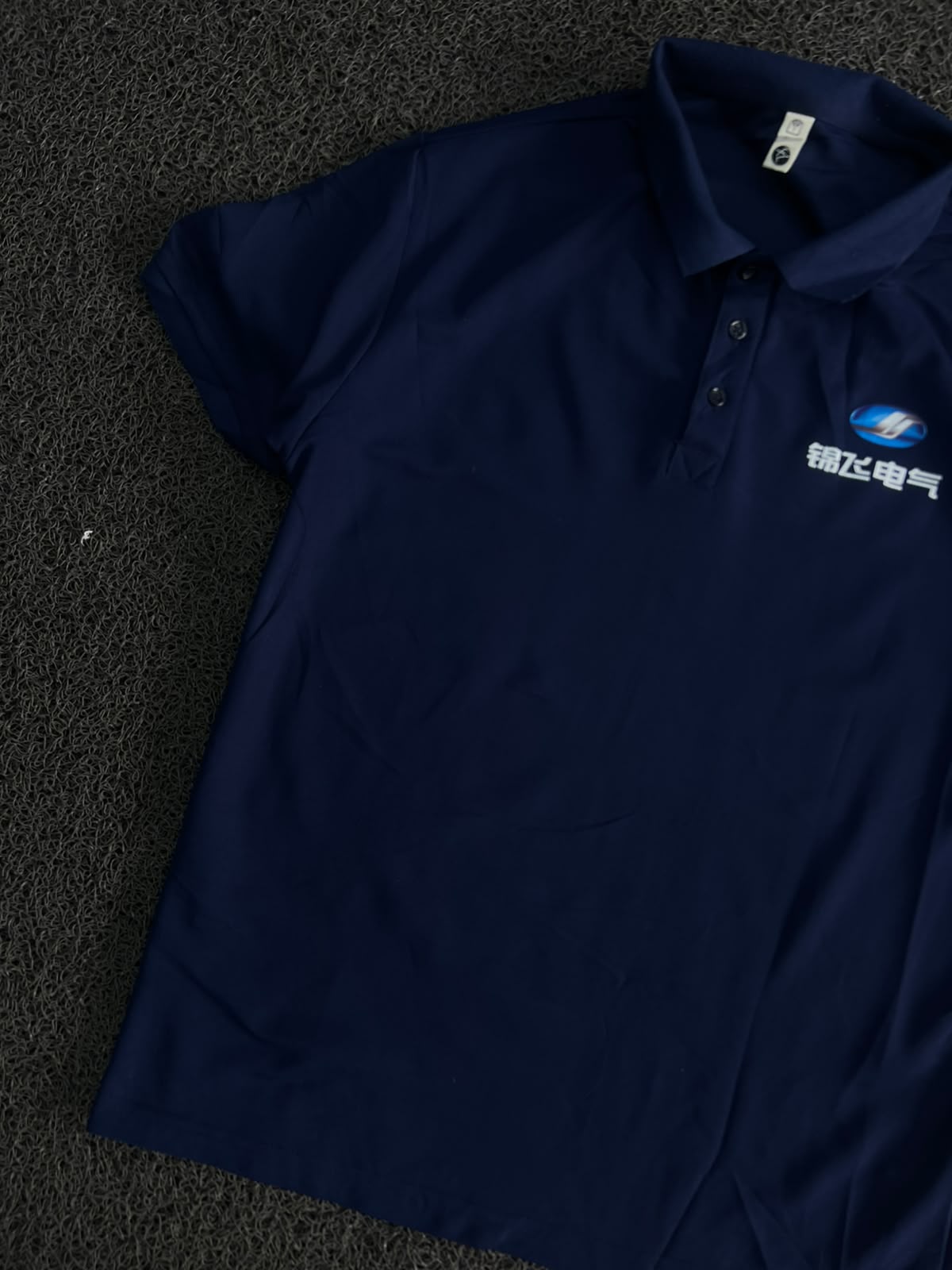 Blue Minimal Graphic Polo T-Shirt
