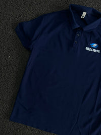 Blue Minimal Graphic Polo T-Shirt
