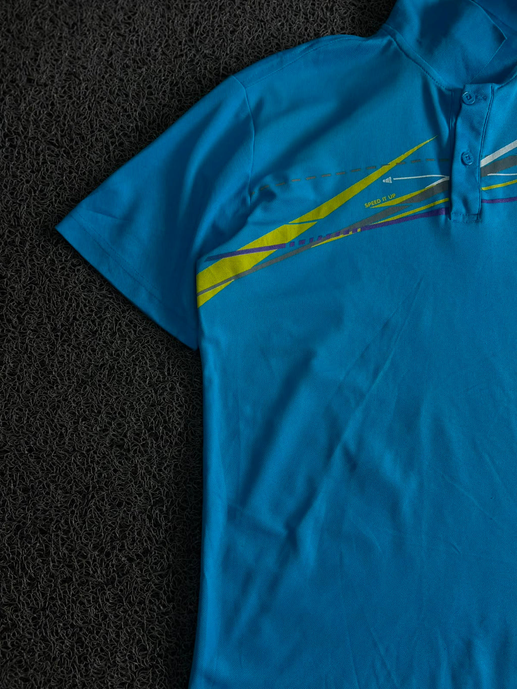 Vintage Antaon Blue Graphic Polo T-Shirt
