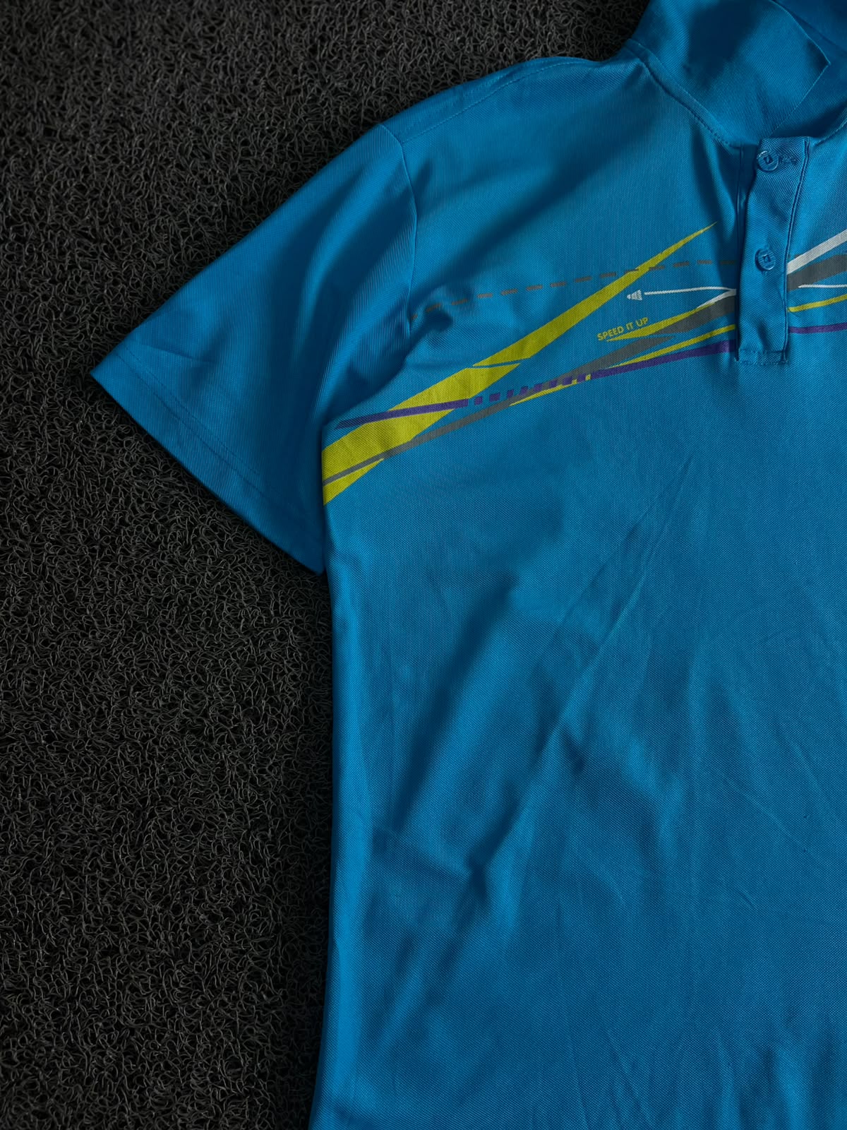 Vintage Antaon Blue Graphic Polo T-Shirt