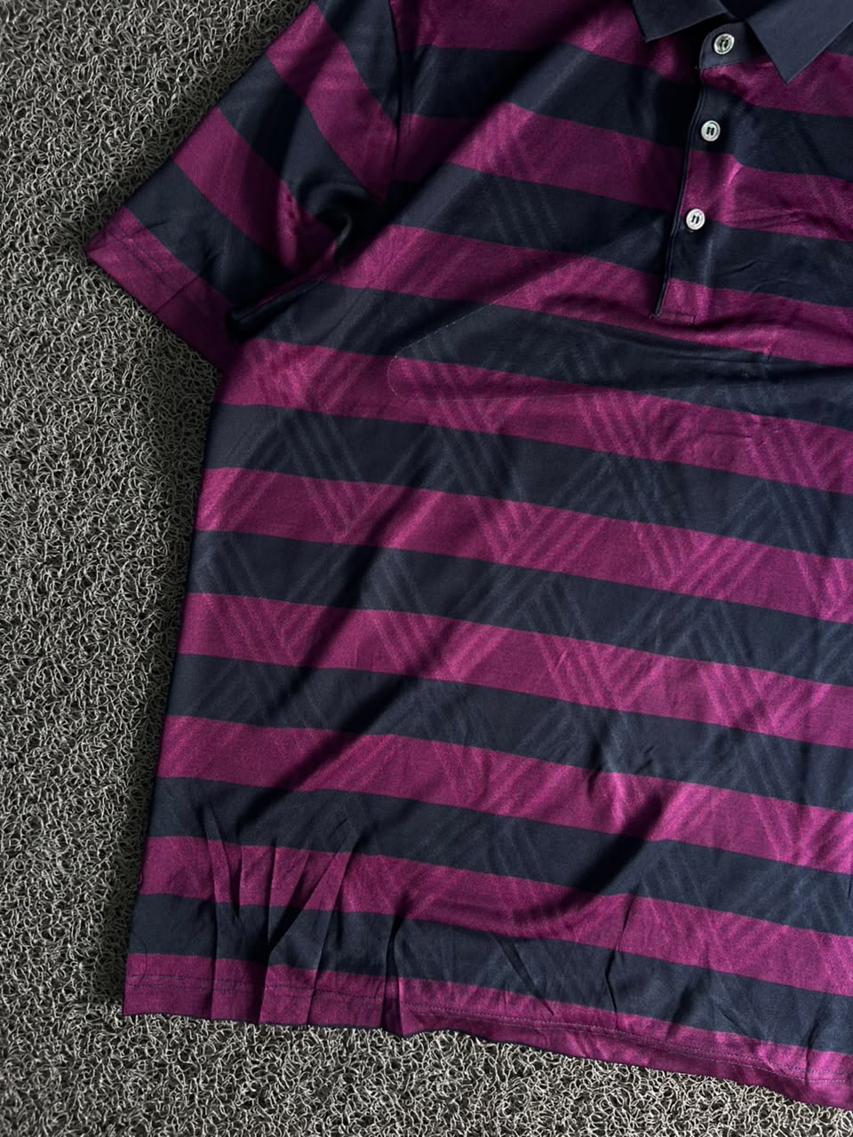 Vintage JR Wallace Striped Polo T-Shirt