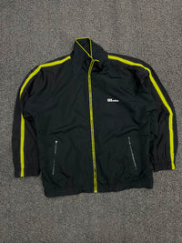 Black & Neon Yellow Sporty Track Jacket ⚠️ Zip Damage