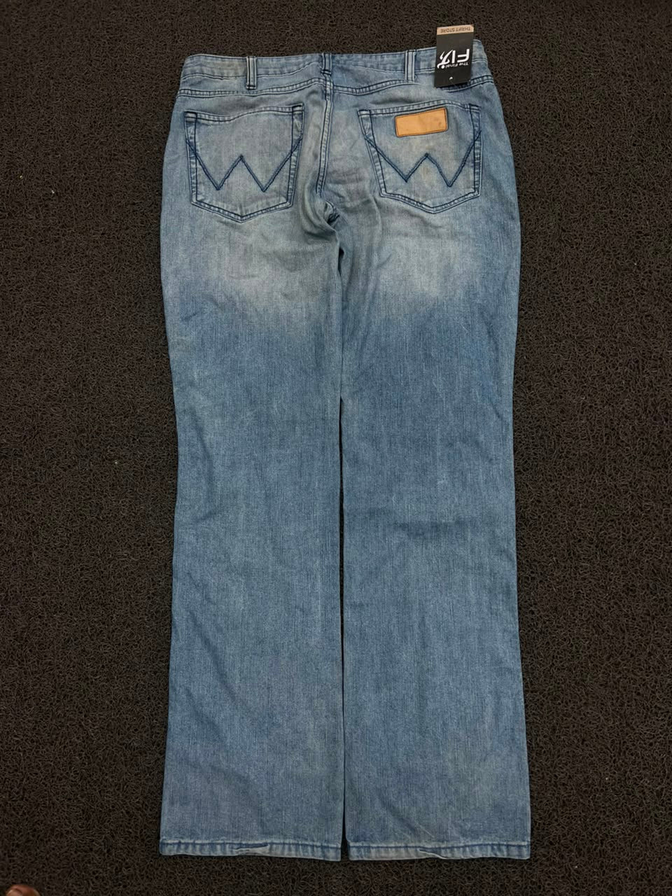 Retro Washed Blue Denim Jeans – Straight Leg