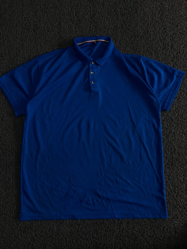 Royal Blue Solid Polo T-Shirt with Short sleeve