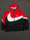 Nike Reversible Hooded Windbreaker Jacket – Red/Black & Grey Double-Sided Full Zip Jacket