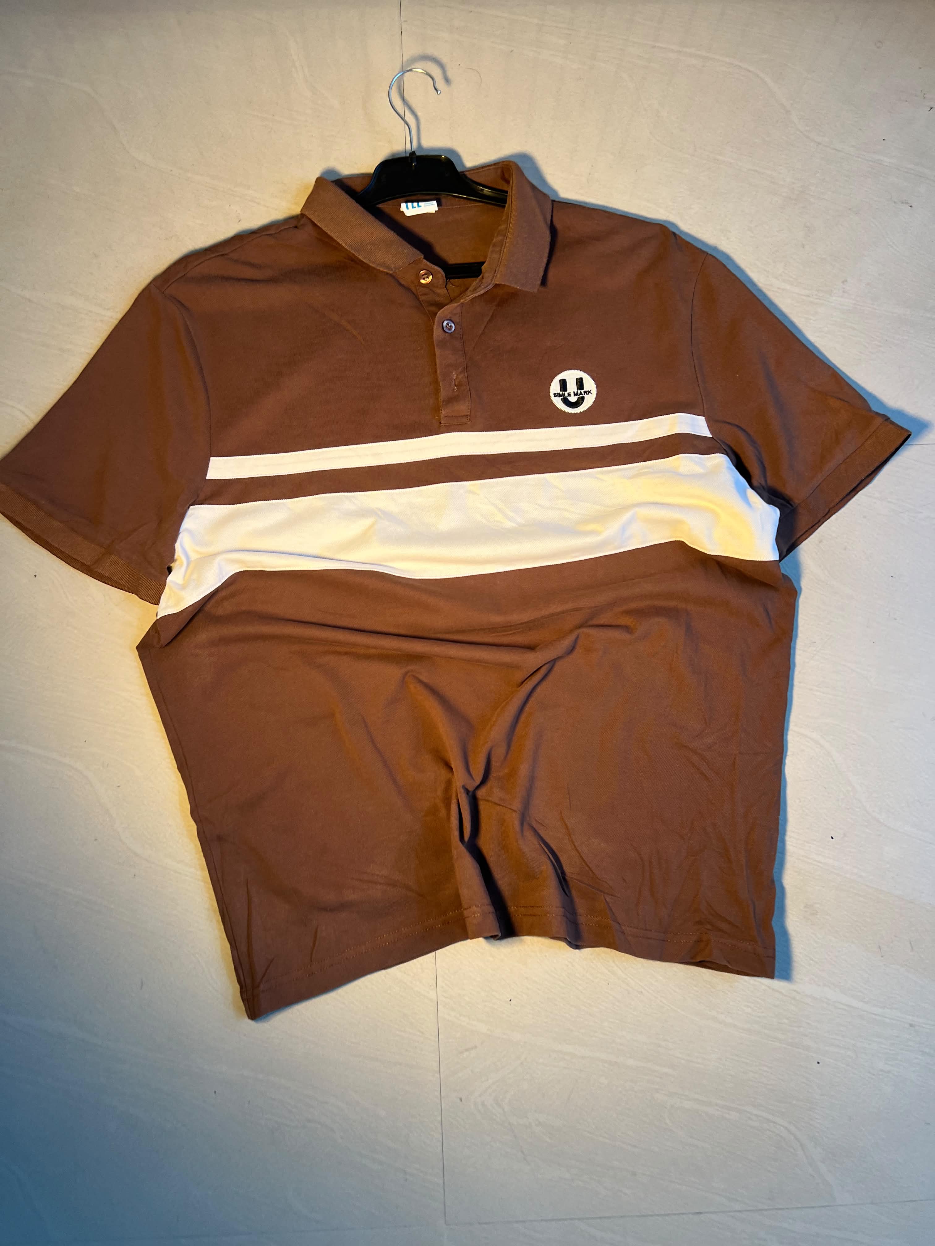 Vintage Brown Stripe Polo T-Shirt – Classic Retro Casual Fit