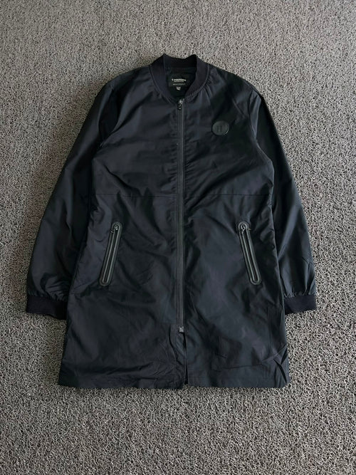 Men’s Black Longline Bomber Jacket
